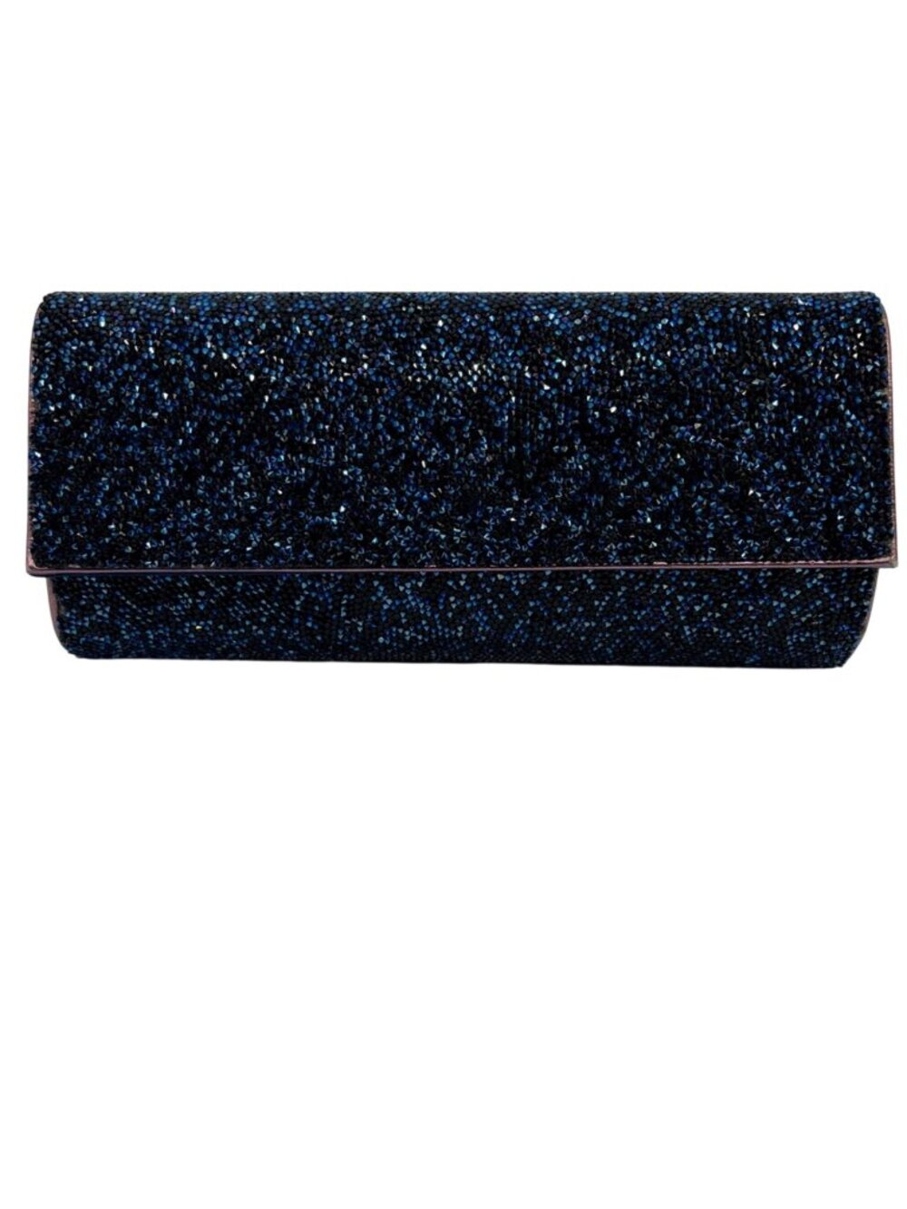 MMS Brands Blue Glitter Fabric Clutch Bag
